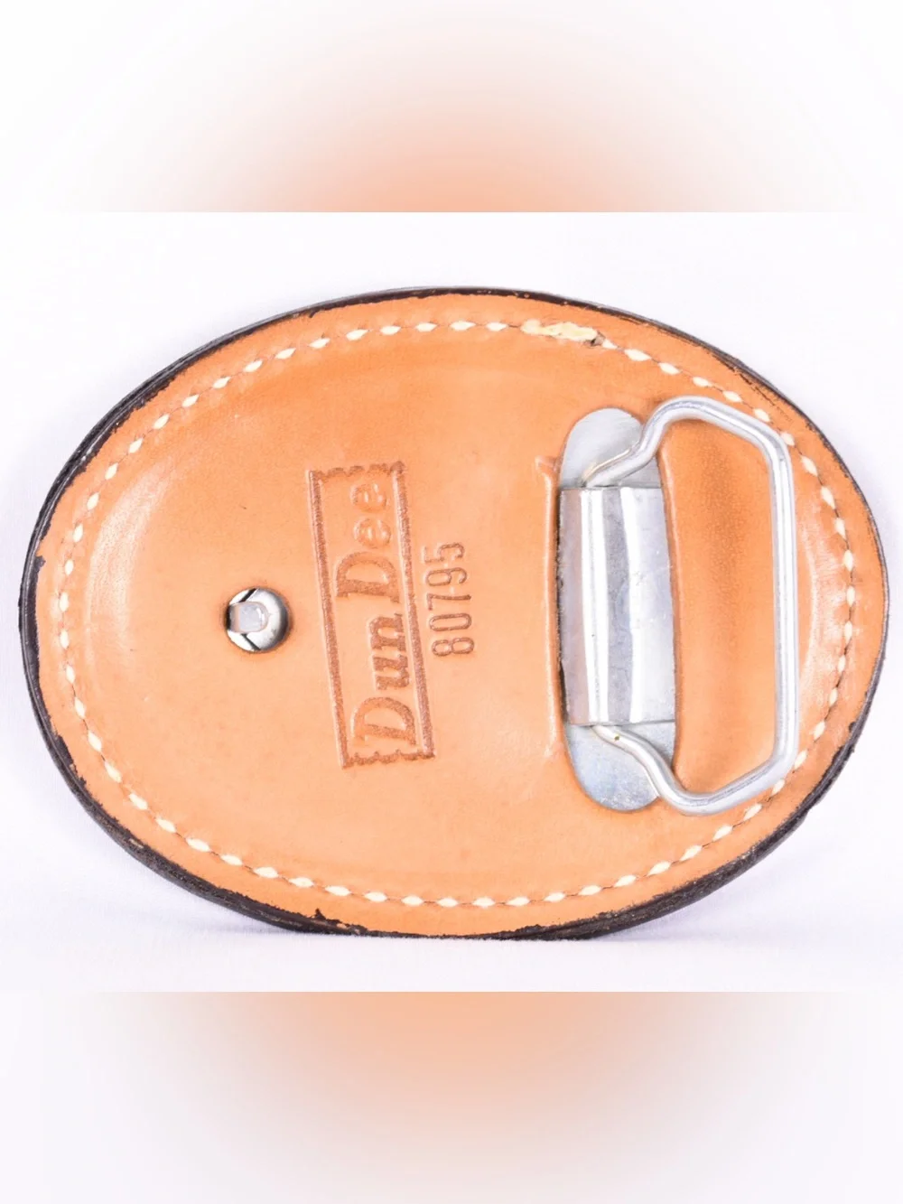 Vintage Dun Dee Brown Leather Western Belt Buckle